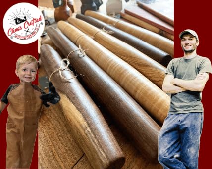 Handmade French Rolling Pin. Tapered Rolling Pin. Wooden Rolling Pin. Handmade In Kentucky. (Walnut, Set (12 Inch & 20 Inch))