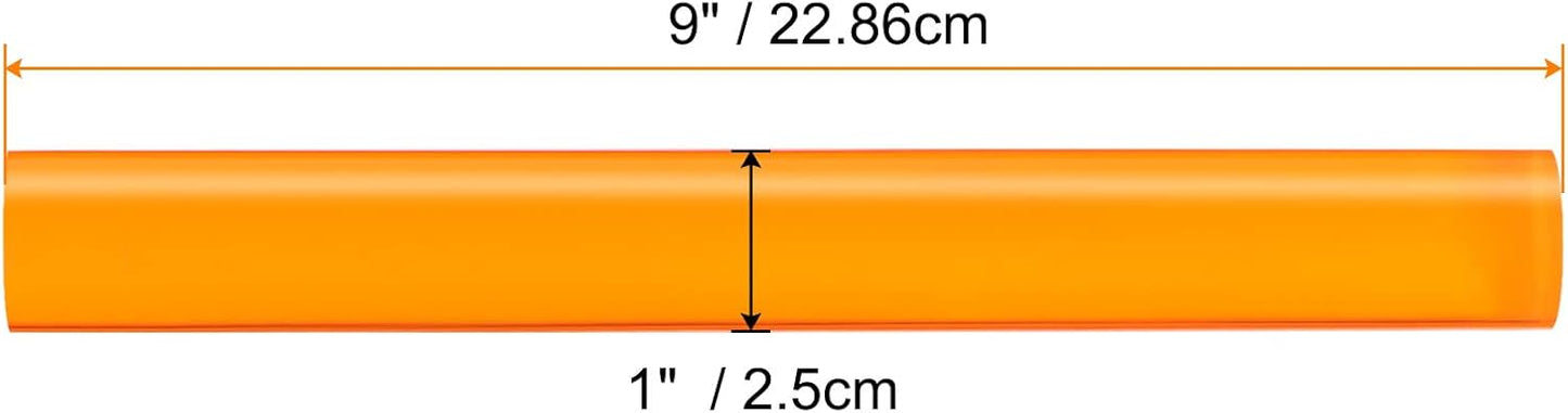 HARFINGTON Acrylic Clay Roller 9 Inch x 1 Inch Solid Non-Stick Plastic Round Tube Roller Polymer Clay Rod Fondant Rolling Pin for Shaping, Sculpting, Modeling DIY Crafts, Orange