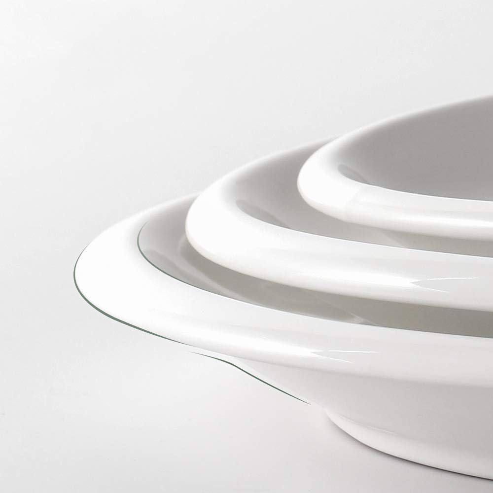DOWAN Large Serving Platter, 16"/14"/12" Oval Platters Oven Safe, White Serving Plates for Wedding Decor, Ceramic Serving Dish for Entertaining Food, Set of 3