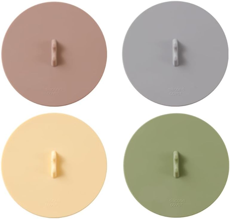 Silicone Cup Lids Silicone Cup Covers 6color Design, Food Grade Anti-dust Airtight Seal Lids for Mugs, Tea Cups, Coffee Cup 4pcs (BG-4pcs-2)