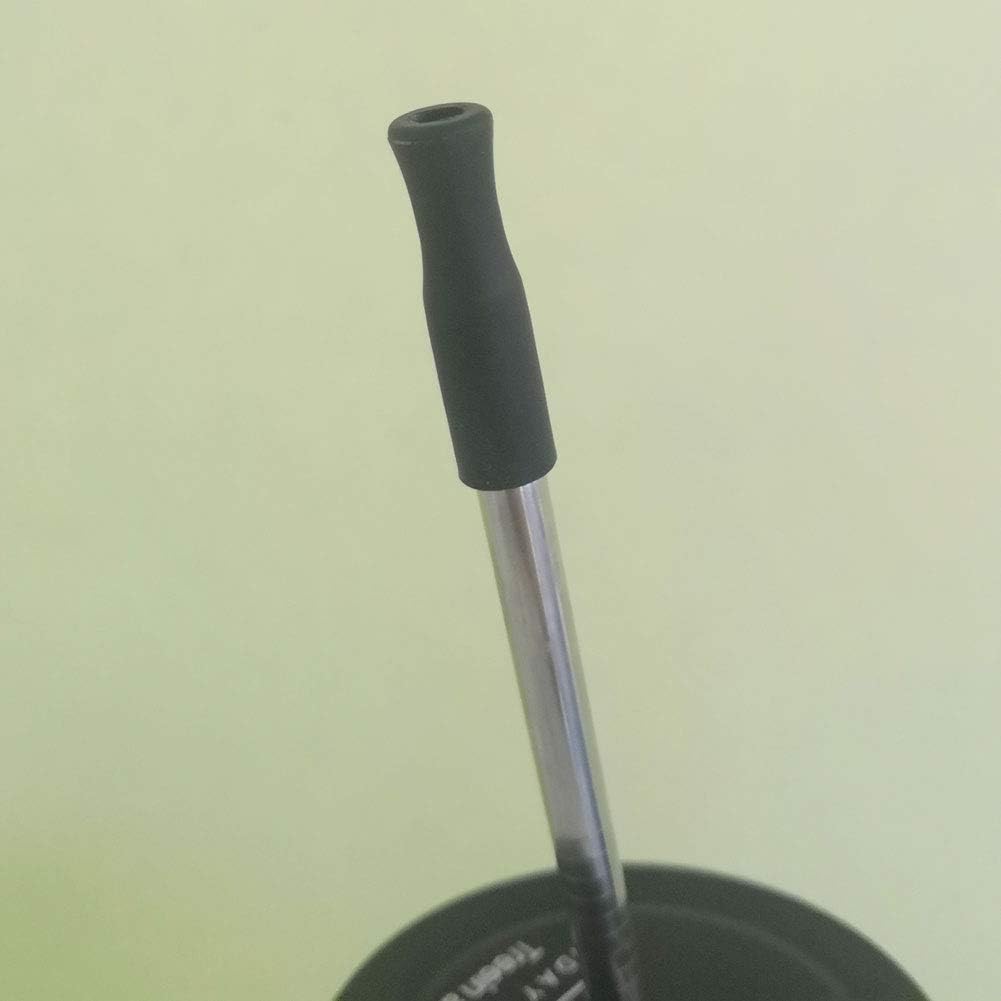 Accmor 22Pcs Reusable Straws Tips, Food Grade Silicone Black Straw Tip Covers Only Fit for 1/4 Inch Wide (6MM Out diameter) Stainless Steel Straws