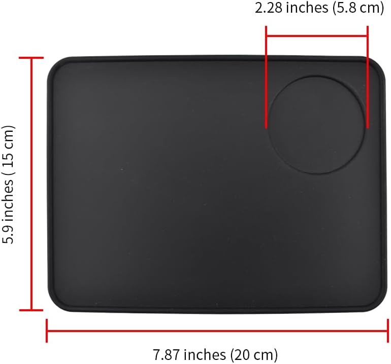 Non-Slip Silicone Espresso Coffee Tamper Mat 5.9x7.87inch Coffee Powder Pad Coffee Press Counter Mat Espresso Machine Tamp Mat Tamping Mat for Barista Tools and Accessories (Black）