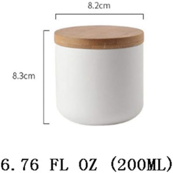YYW Ceramic Food Storage Jar Containers Kitchen Canisters with Airtight Seal Lid for Coffee Beans Sugar Spices (Small White)