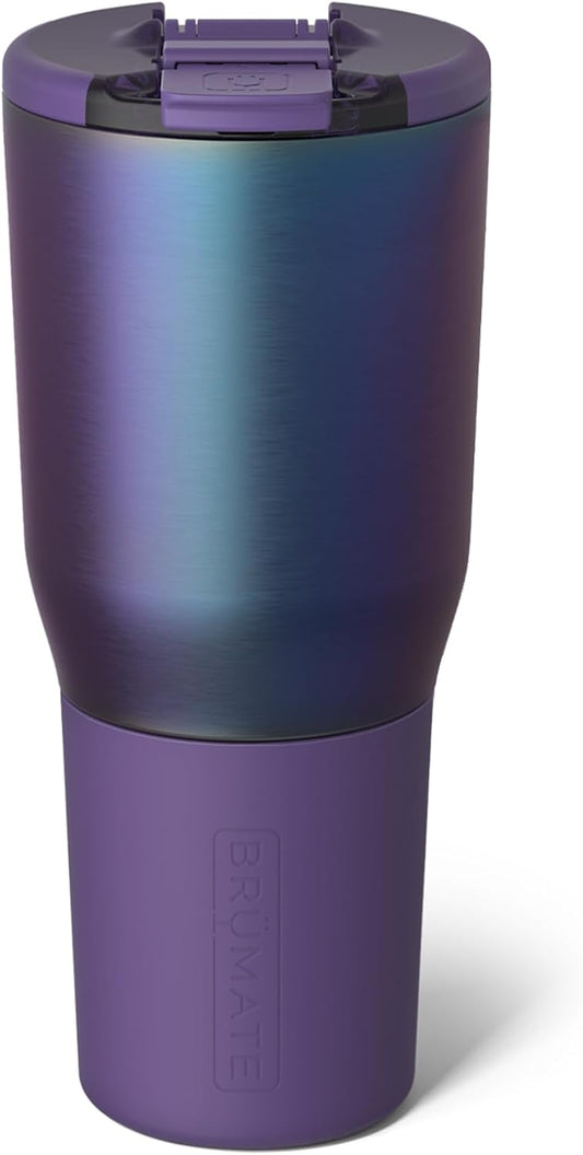 BrüMate Nav 35oz 100% Leak Proof Insulated Travel Tumbler with Magnetic BevLock™ Lid - Double Wall Cup-Holder Friendly Stainless Steel Mug (Dark Aura)