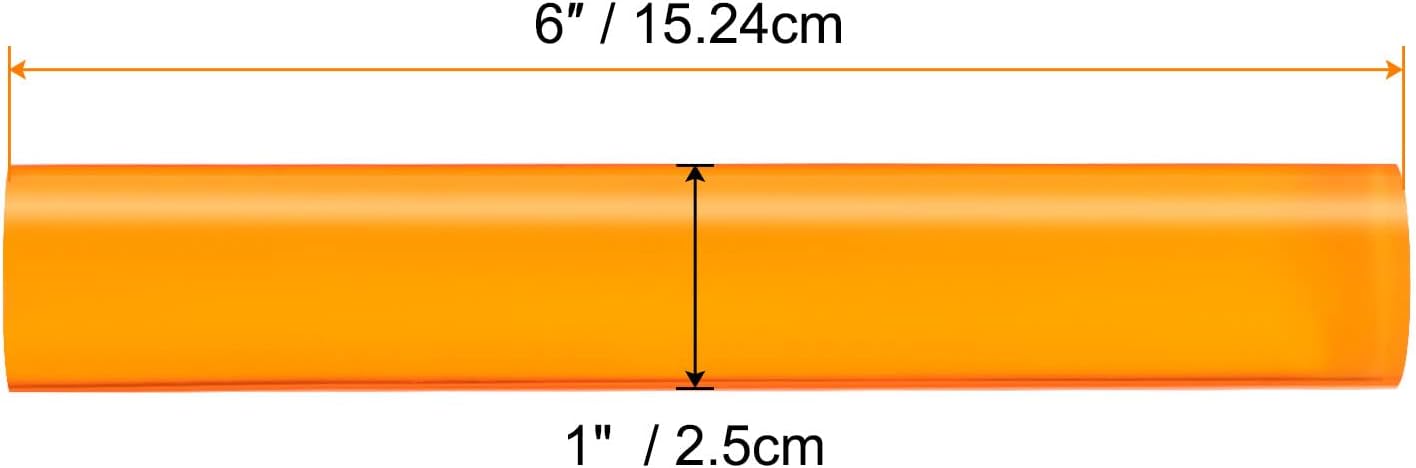 HARFINGTON Acrylic Clay Roller 6 Inch x 1 Inch Solid Non-Stick Plastic Round Tube Roller Polymer Clay Rod Fondant Rolling Pin for Shaping, Sculpting, Modeling DIY Crafts, Orange