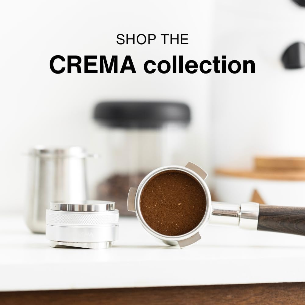 Crema Coffee Products 58mm Bottomless Naked Portafilter | Compatible with 58mm Breville Machines | Includes Double Shot Filter Basket | Sandalwood