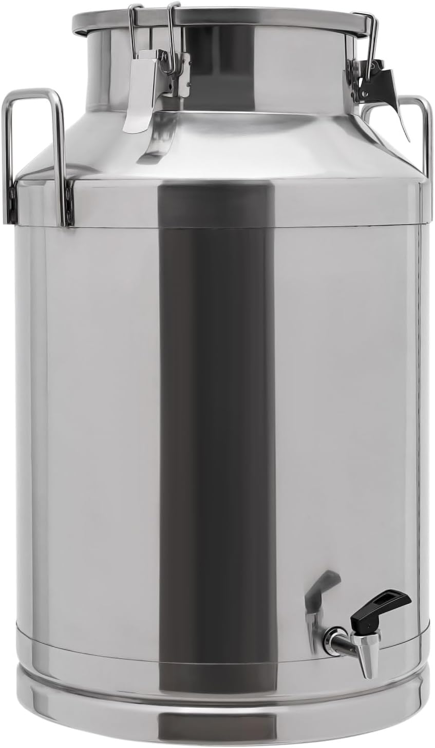 Stainless Steel Milk Bucket With Faucet, Large Liquid Container Storage,Stainless Steel Milk Can With Sealing Lid and Carry Handle,for Wine(60L/15.9 Gal,w/Faucet)