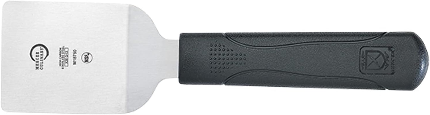 Mercer Culinary Millennia Mini Turner/Spatula, 2.5 Inch x 2.5 Inch Blade, Black Handle