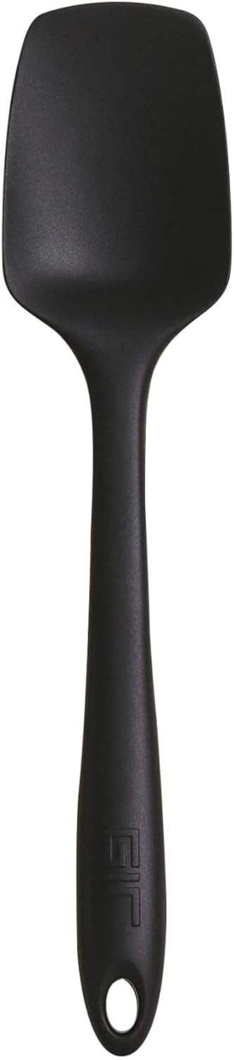 GIR: Get It Right Mini Silicone Spoonula Spatula - 8.3 In L x 1.8 In W, Black - Nonstick & Heat Resistant Kitchen Spatula - Seamless Single-Piece Design - Baking & Cooking Utensil