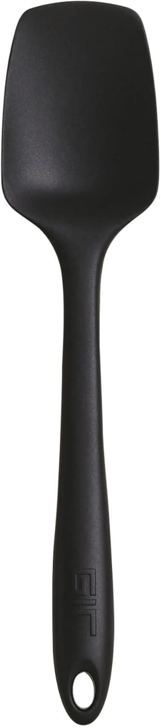 GIR: Get It Right Silicone Spatula Spoonula - 11-Inch Black - Heat-Resistant to 425°F & Flexible Edge for Scraping & Scooping - Dishwasher Safe & Nonstick Cookware Friendly