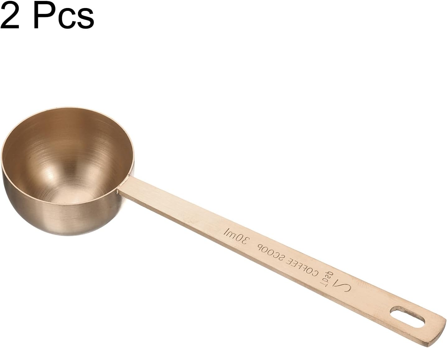HARFINGTON 2pcs Coffee Scoop Spoon 2tbsp (6tsp, 30ml) 304 Stainless Steel Long Handle Teaspoon/Tablespoon Measuring Spoons Scoops for Tea Sugar Kitchen, Rose Gold