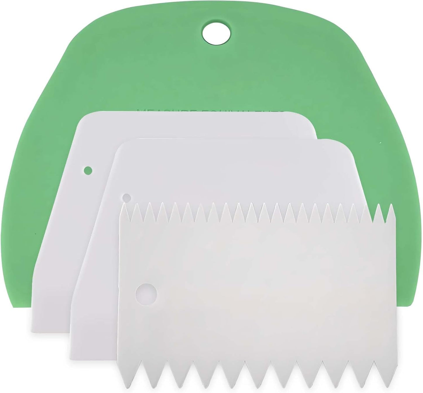 Dough Scraper Plastic Bench Scraper, Dough Scraper Tool Dough Cutter, Flexible Bench Scraper for Making Bread Pizza, 4 PCS