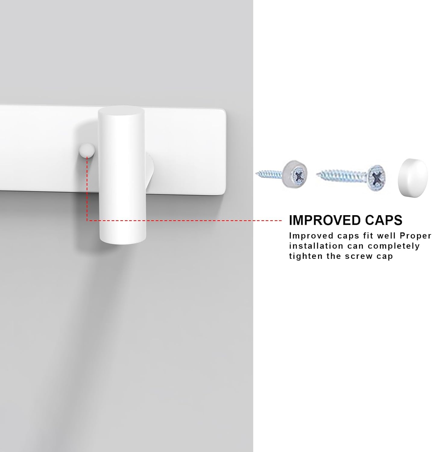 VAEHOLD Hat and Coat Wall Mount Rack - Hooks for Robes, Bags, Keys, and Towels - Bathroom Towel Hanger Organizer (White, “T“ Shape 3 Hooks 1 Pack)