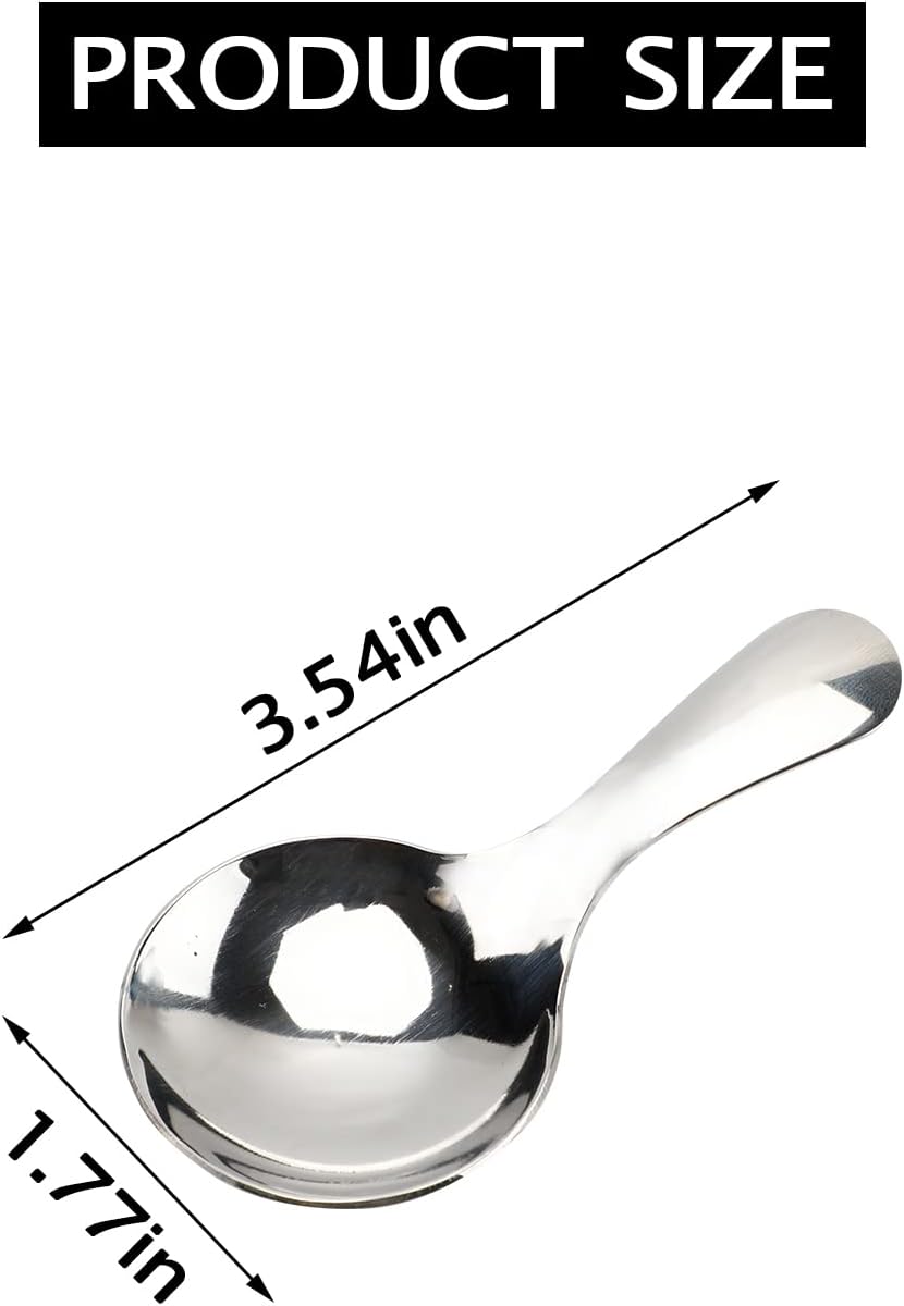 6-Piece Small Stainless Steel Spice Spoons - Canister Scoops for Condiments, Honey, Coffee, Tea, Salt, Jam, Mustard & Ice Cream