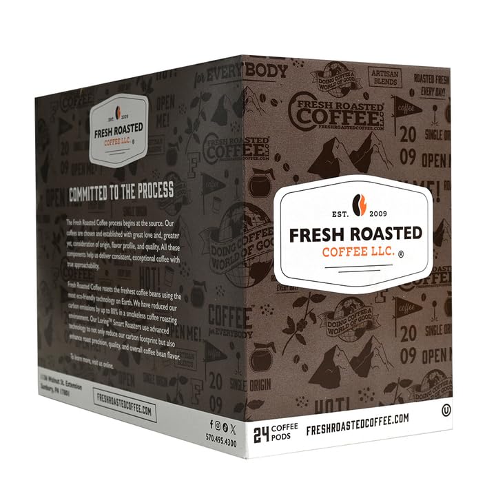 Fresh Roasted Coffee, Guatemala Huehuetenango, Medium Roast, 72 Pods for K Cup Brewers
