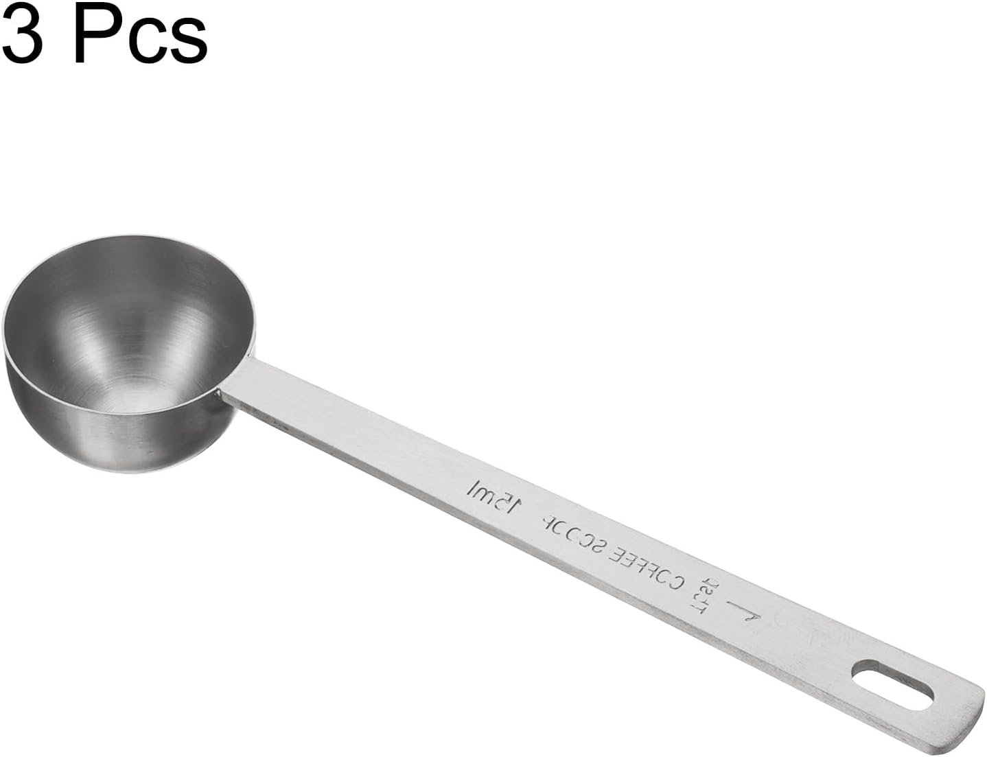HARFINGTON 3pcs Coffee Scoop Spoon 1tbsp (3tsp, 15ml) 304 Stainless Steel Long Handle Teaspoon/Tablespoon Measuring Spoons Scoops for Tea Sugar Kitchen, Silver