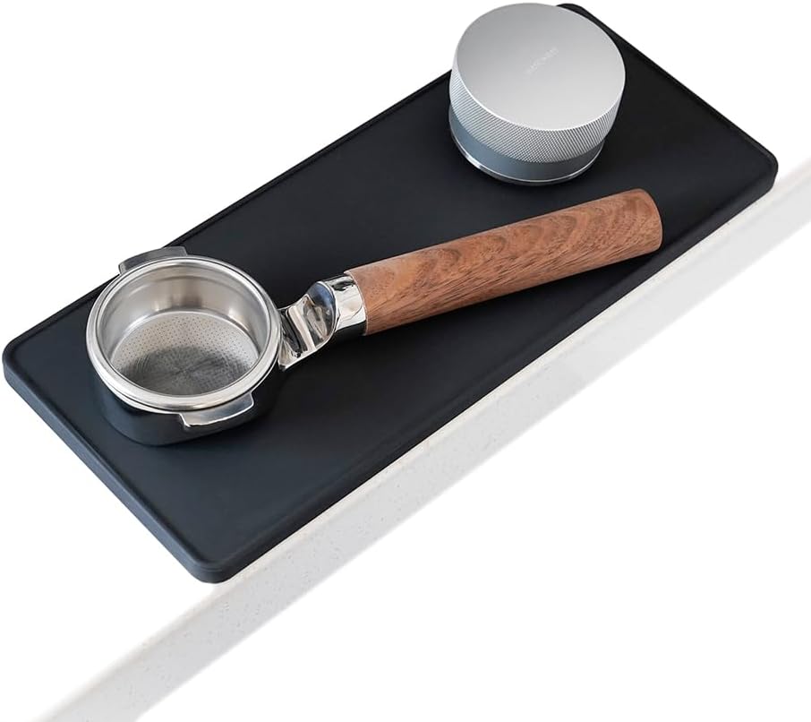 watchget Anti-Slip Silicone Espresso Tamping Mat - Thick 5" x 12" Coffee Tamper Pad - Perfect for Baristas, Home Brewing, and Portafilters - Sturdy, Heat Resistant, Easy to Clean