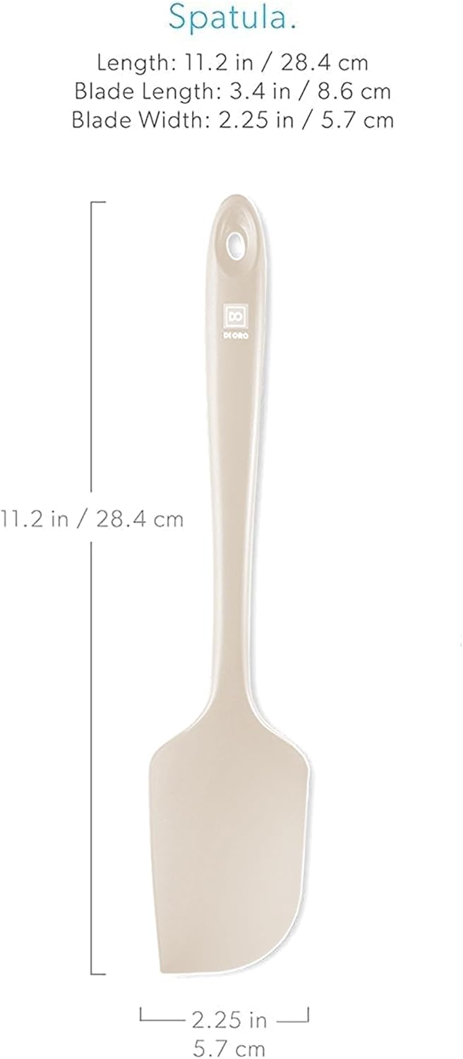 DI ORO Silicone Spatula - 600°F Heat-Resistant Rubber Kitchen Spatula for Baking, Scraping, & Mixing - BPA Free Nonstick Cookware Safe Flexible Utensil for Cooking - Dishwasher Safe (Clay)
