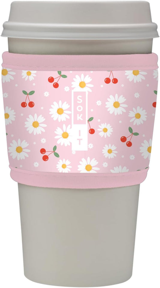 Sok It HotSok Coffee & Tea Reusable Insulated Neoprene Cup Sleeve (Cherry Bomb)
