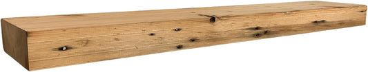 Modern Timber Craft Reclaimed Wood Floating Wall Shelf | Solid Rustic American Barnwood, Floating Shelf Brackets | 2.75" Thickness | 30" L x 10" D, Unfinished, Planed and Sanded, 2 Pack