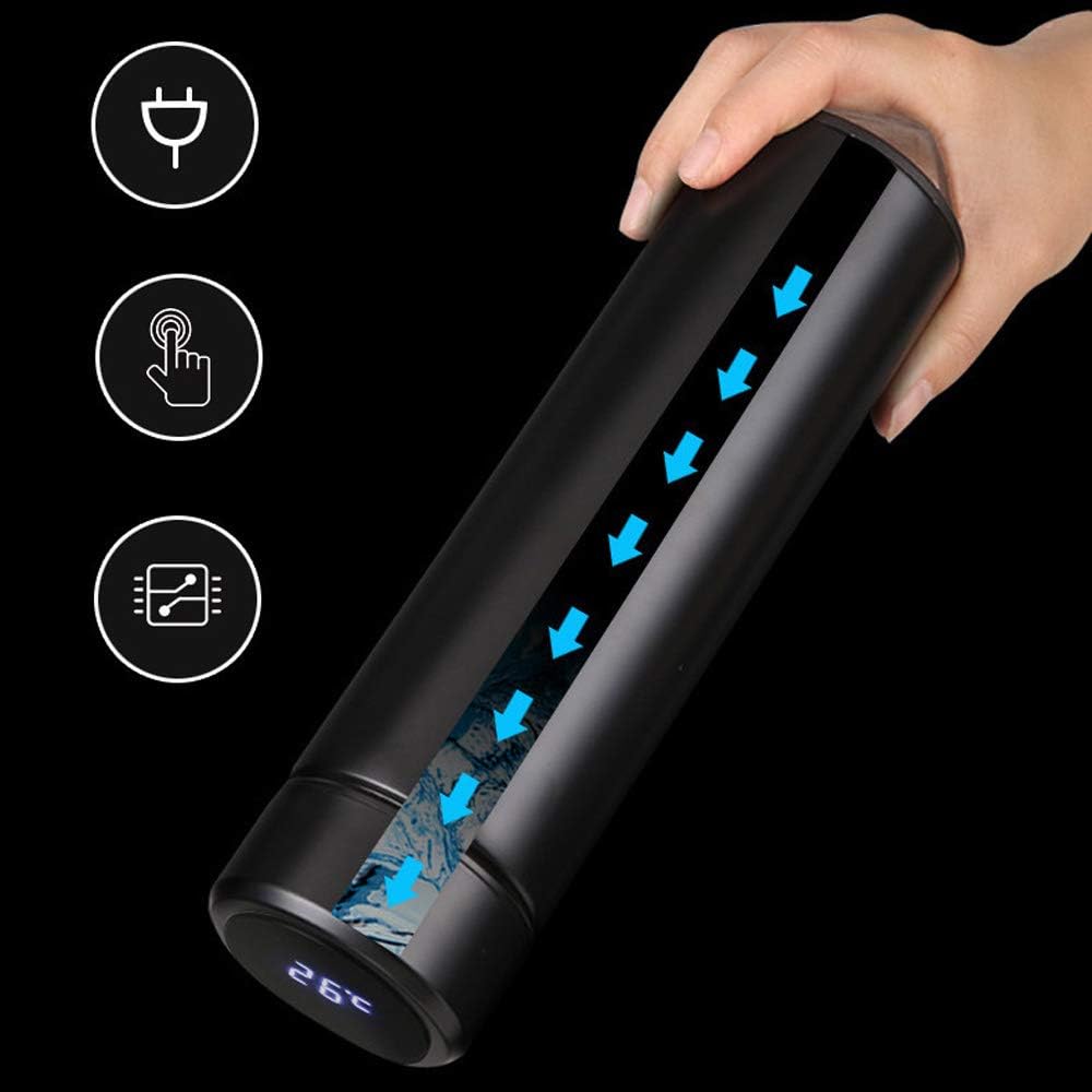 Water Bottle with LED Temperature Display,Double Walled Vacuum Insulated Water Bottle,Stainless Steel Sports AutomotiveTravel Mug,BPA-free Leak Proof Keep Cold and Keep Warm 12H
