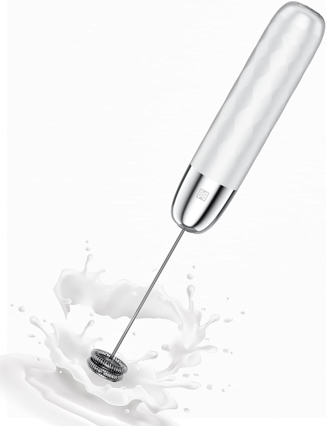 Maestri House Rechargeable Milk Frother, LunaFro Mini Handheld Electric Foam Maker Detachable Stainless Steel Whisk Drink Mixer Foamer Mini Blender for Matcha, Lattes, Cappuccino, No Stand