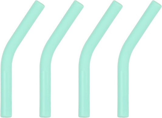 uxcell 4Pcs Silicone Straw Tips, Silicone Straw Elbows Tip, Soft Reusable Metal Straw Covers Fit for 6mm/0.24" OD Stainless Steel Straws, Mint Green