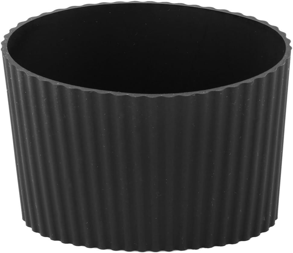 uxcell Silicone Nonslip Glass Bottle Mug Cup Sleeve Protector Cover Black