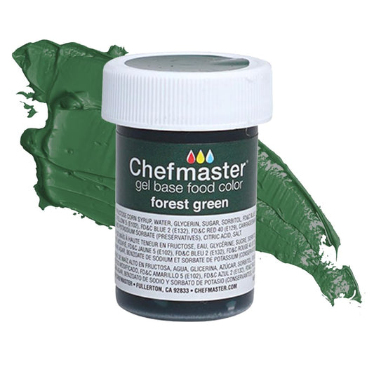 Chefmaster Forest Green Gel Food Coloring | Vibrant Color | Professional-Grade Dye for Icing, Frosting, Fondant | Baking & Decorating | Fade-Resistant | Easy-to-Use | Made in USA | 1 oz