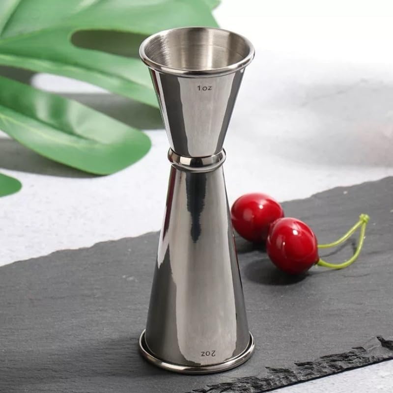 2-Piece Dual-Sided Bartending Jigger Set - 1oz & 2oz Measured Markings, 304 Stainless Steel, Food-Grade Cocktail Measuring Tool for Professional & Home Bars