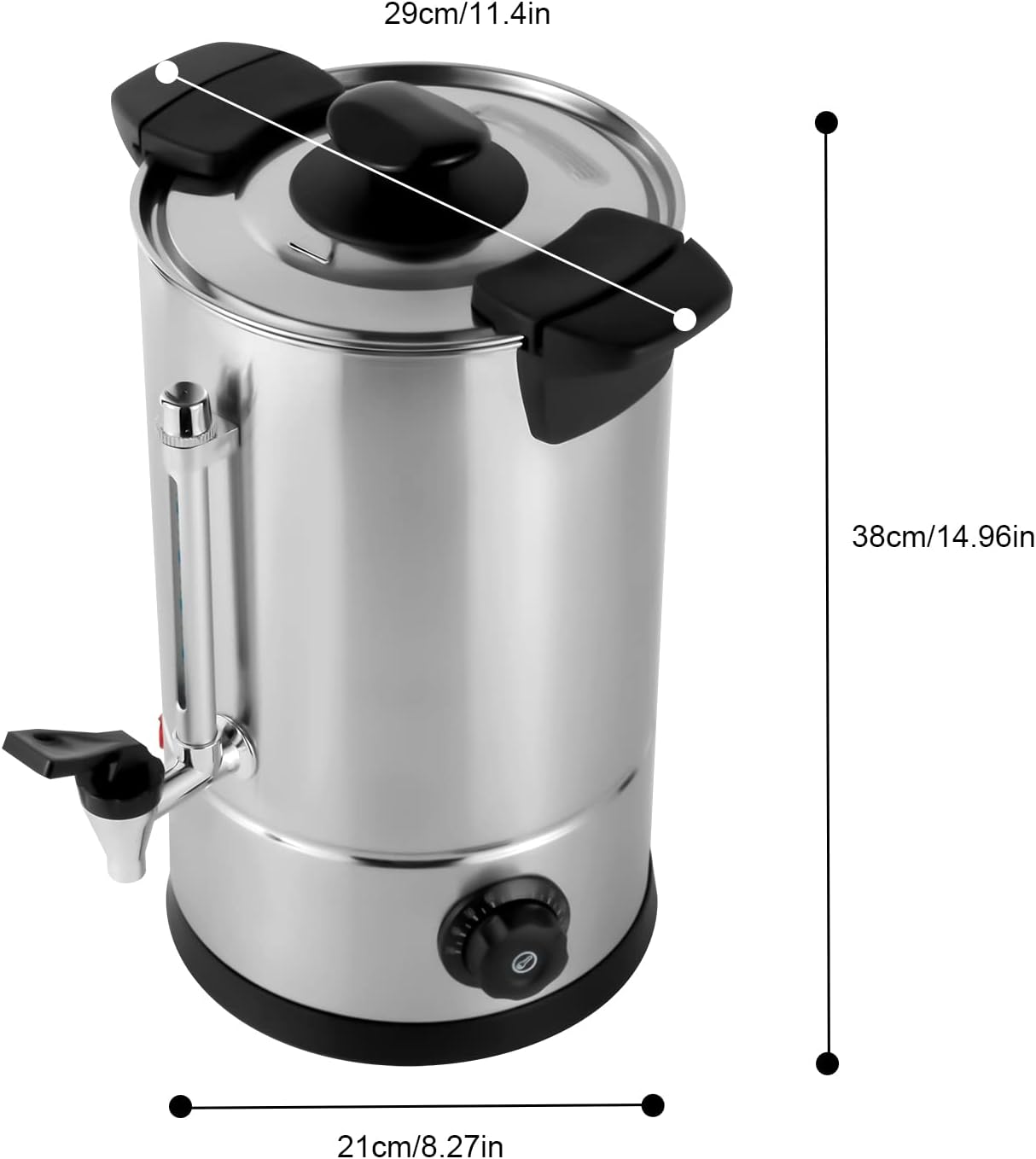 8L/2.11gal Commercial Coffee Urn, Gallon Double Wall Commerical Coffee Maker, 50 Cup Commercial Grade Stainless Steel Percolate Coffee Maker for Events, Offices and Catering