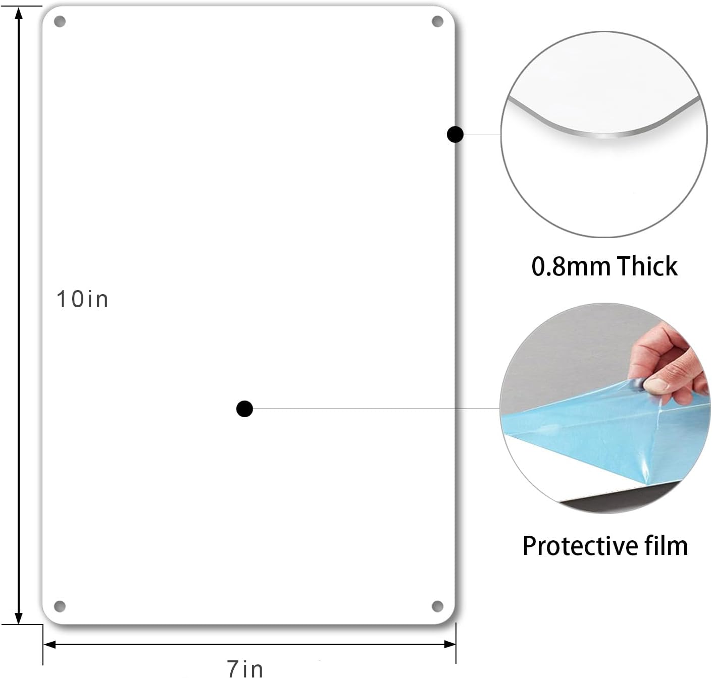 White Blank Metal Sign,10 x 7 Inches Sturdy Rust Free Aluminum Metal Signs White Color Blank Sign, Waterproof, Easy Mounting, Indoor or Outdoor Use (2)