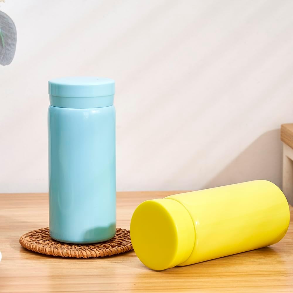 Mini Thermos Cute Water Bottle - 7 oz Tiny Insulated Vacuum 18/10 Stainless Steel Small Flask - Leak Proof & Spill Proof & Keeps Cold and Hot for Drink, Coffee, Tea-6PC