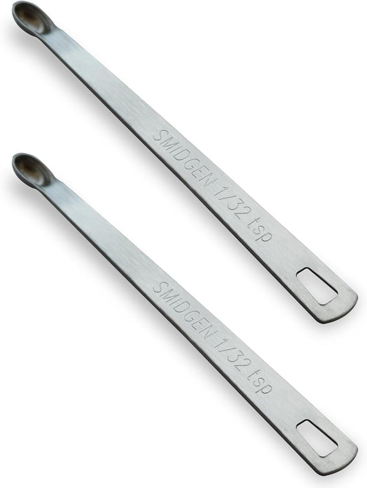 2PCS 1/32 Teaspoon(1/32tsp, 0.16ml, Smidgen) Single Tiny Measuring Spoon, Small Individual Stainless Steel Measure Spoons Only