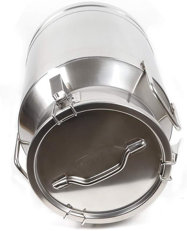 0.04 inch Thickened Stainless Steel Milk Can Large Liquid Container Storage,Stainless Steel Milk Bucket With Sealing Lid and Carry Handle,for Wine, Oil Storage Transport (30L/8 Gal)