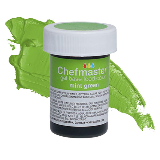 Chefmaster Mint Green Gel Food Coloring | Vibrant Color | Professional-Grade Dye for Icing, Frosting, Fondant | Baking & Decorating | Fade-Resistant | Easy-to-Use | Made in USA | 1 oz