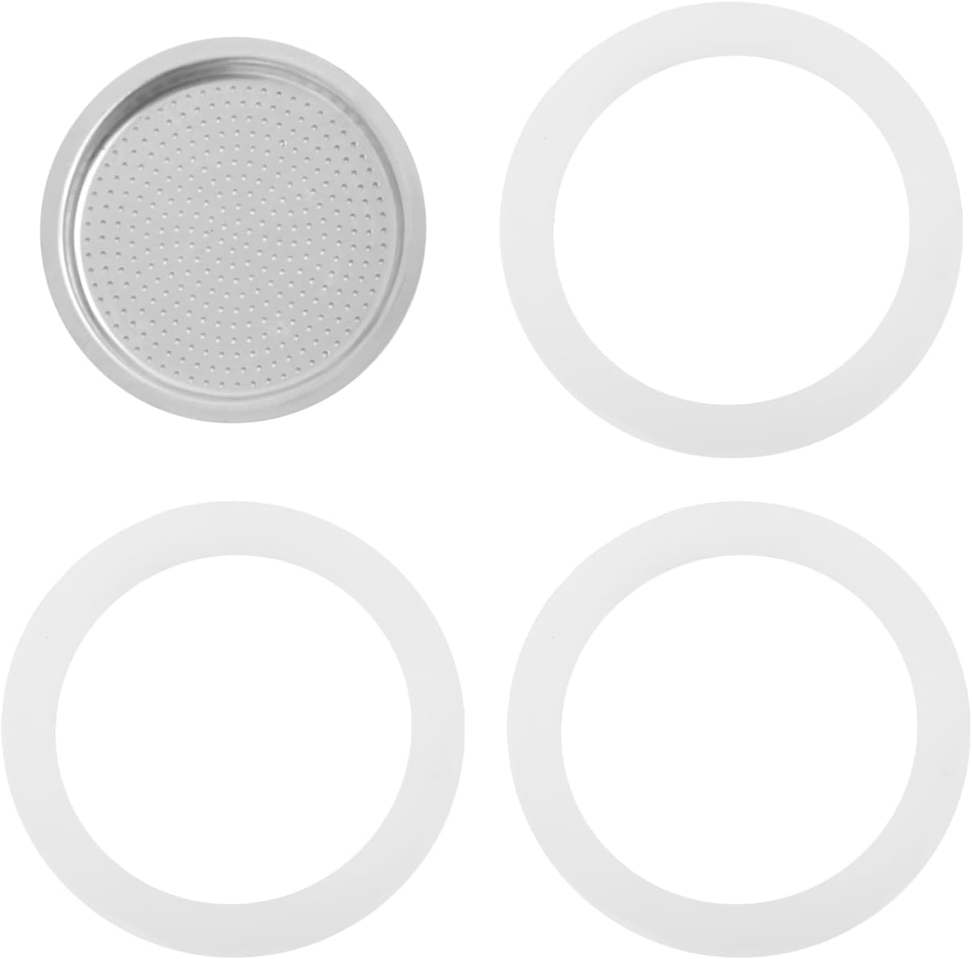 2/3/6/9/12 Cup Gasket & Filter For Stovetop Espresso Coffee Makers, Rubber Seal For Stove Top Coffee Maker Moka Pot, Silicone Gasket Seals, Espresso Machine Replacement Parts(3 cup)