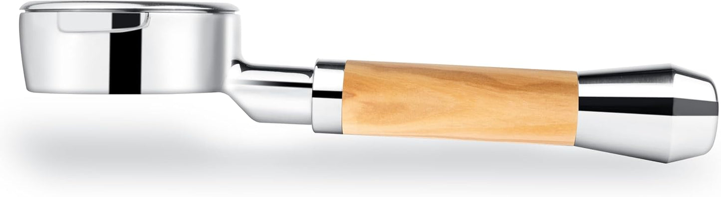 LILQ 58mm Bottomless Naked 2 Ears Portafilter Compatible with E61 Grouphead Machines– Includes 18–20g Basket (Olive Fusion, 58mm For E61)