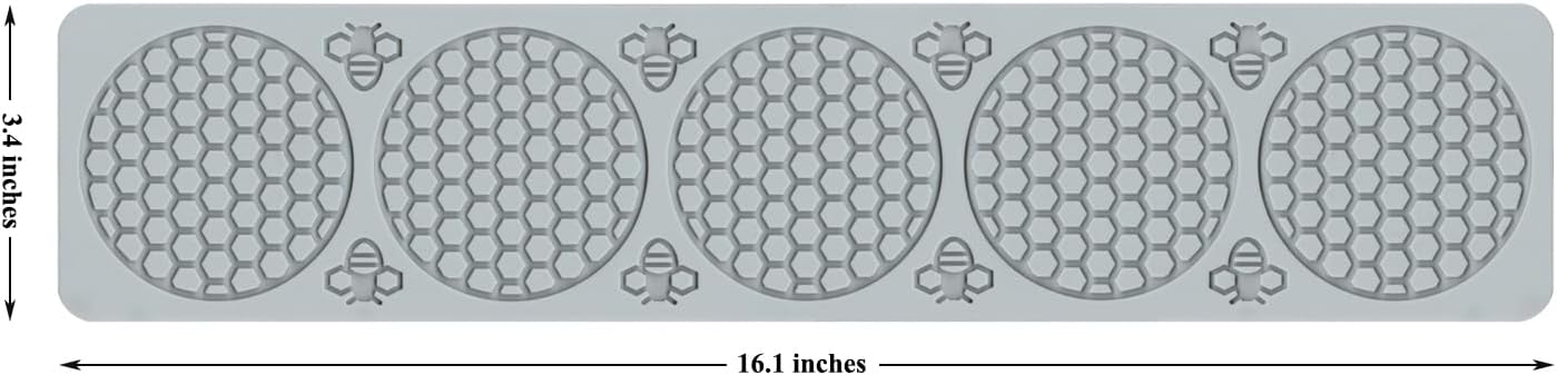Bee Silicone Mold Honeycomb,Embossing Lace Fondant Mold and Bee Lace Fondant Molds for Cake Decorating