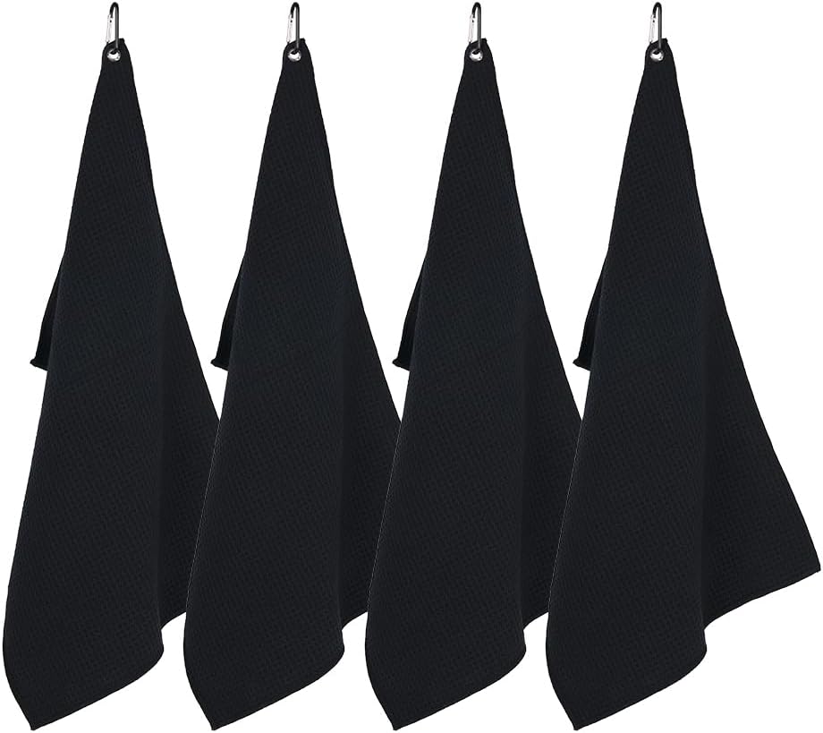watchget Barista Towels 4 Pack - Espresso Machine Microfiber Cloth Set, 12"x20", Professional Coffee Towels for Barista Coffee Bar Espresso Microfiber Cloth Set Espresso Rag, Black