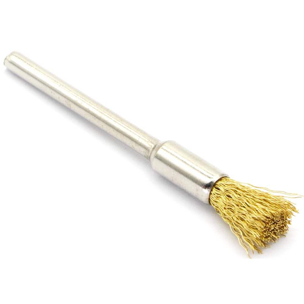 60-Piece Brass Wire Brush Set - Metal Rust Removal, Polishing, Cleaning - 1/8″ (3mm) Shaft - Removes Burrs, Dust, and Oxide Layer - Handles Rough Surfaces - Rotary Tool Accessories