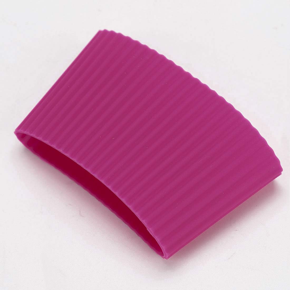 uxcell Silicone Nonslip Glass Bottle Mug Cup Sleeve Protector Cover Fuchsia