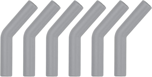 uxcell 6Pcs Silicone Straw Tips, Silicone Straw Elbows Tip, Soft Reusable Metal Straw Covers Fit for 10mm/0.39" OD Stainless Steel Straws, Grey