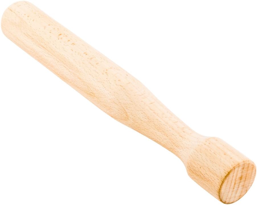 Restaurantware Bar Lux 9.75 Inch Cocktail Muddler 1 Break-Resistant Drink Muddler - Streamlined Design Durable Natural Wood Bar Muddler Crush Herbs Spices And Berries