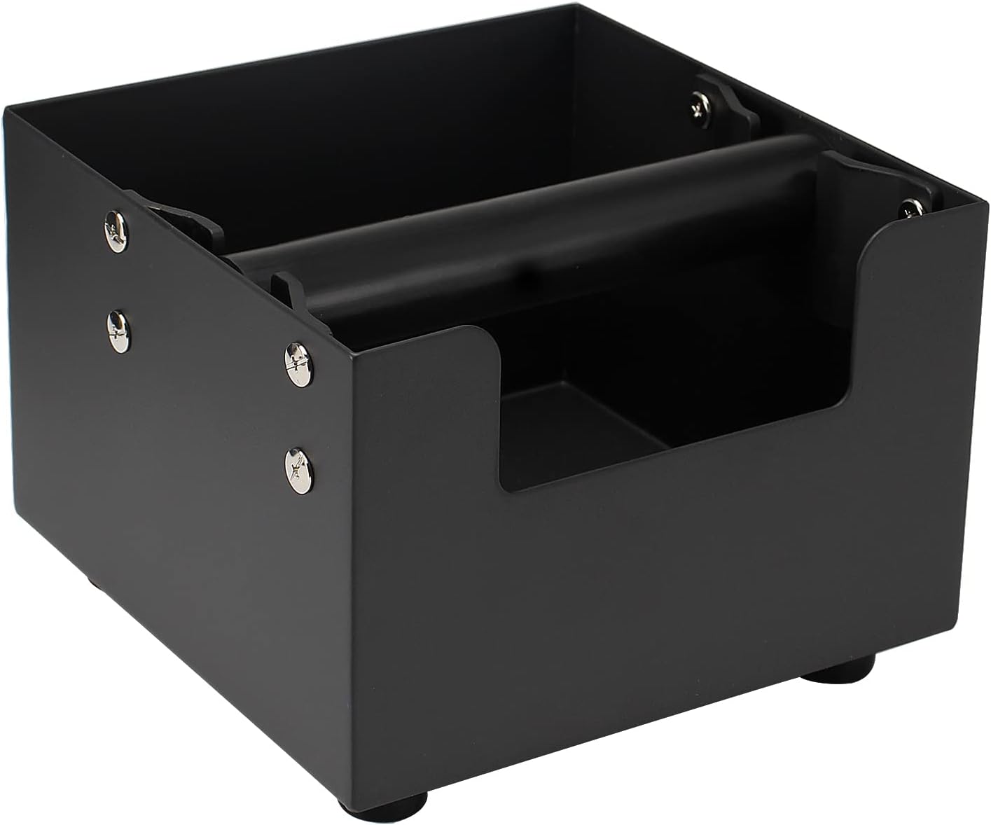 DIBTSA Espresso Knock Box, Stainless Steel Coffee Grind Knock Box Ground Waste Bin Container with Rubber Knocking Bar for Coffee Maker Machine