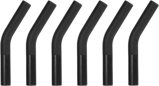 uxcell 6Pcs Silicone Straw Tips, Silicone Straw Elbows Tip, Soft Reusable Metal Straw Covers Fit for 8mm/0.31" OD Stainless Steel Straws, Black