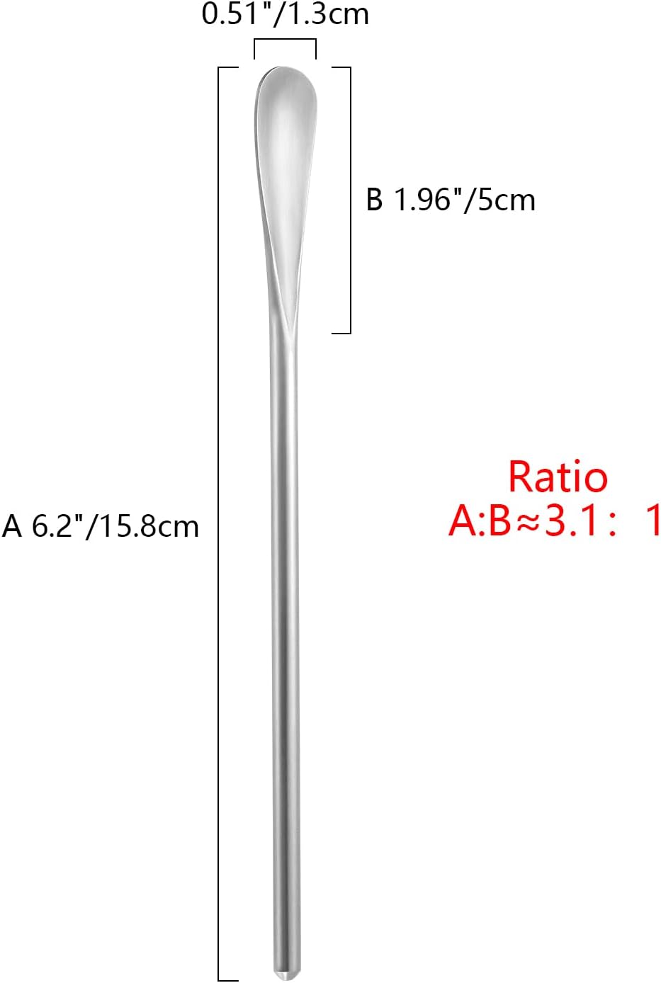 16-Pack 6.2" / 15.8cm 304 Stainless Steel Long Handle Stirring & Mixing Spoon – Reusable Bar Tool for Coffee, Tea, Iced Drinks & Cocktails