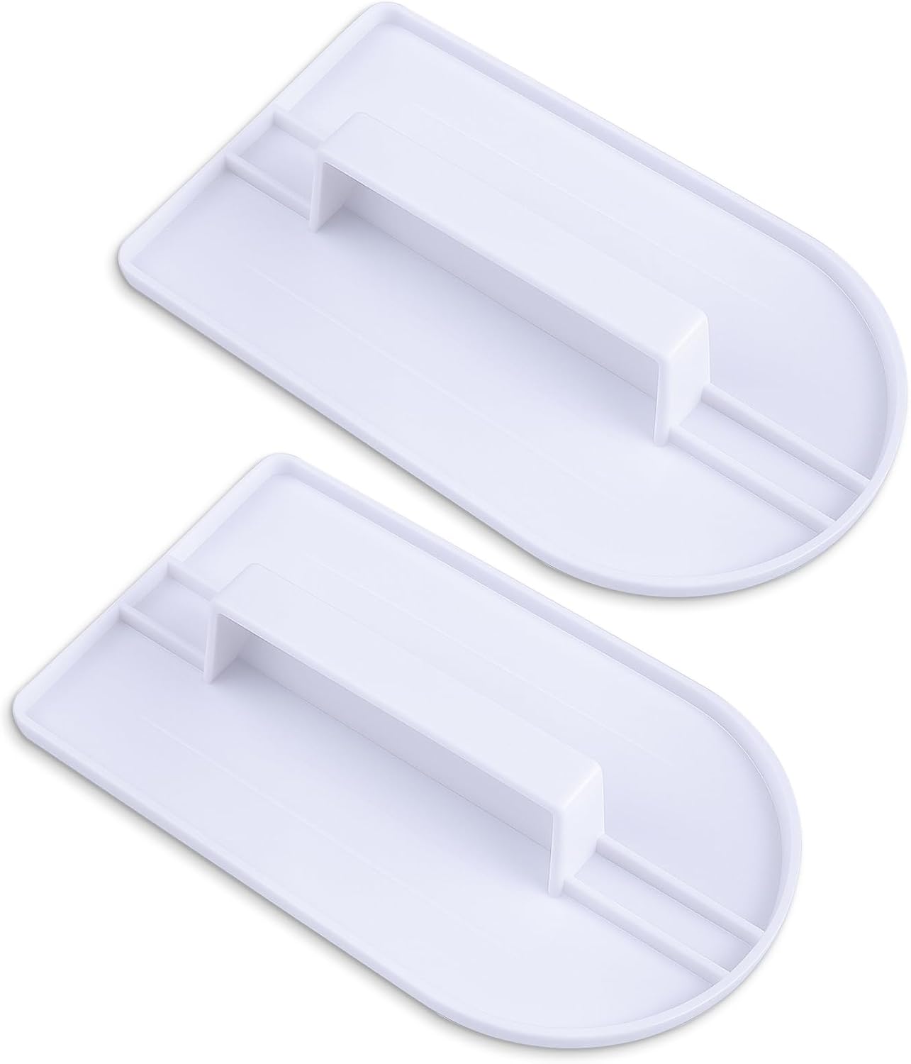 2PCS Fondant Smoother Tool - Plastic Cake Decorating Smoother & Polisher, White Fondant Smoother & Scraper Set, Professional Cake Decorating Tools for Smoothing Icing, Sculpting, and Sugar Craft