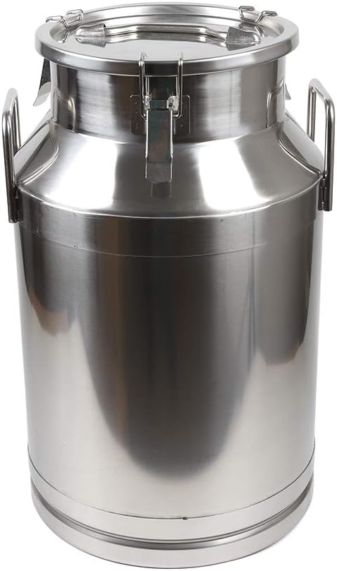Large Liquid Container Storage, Bucket Rice Cereal Airtight Canister Container,Stainless Steel Milk Bucket With Sealing Lid and Carry Handle,for Wine, Oil Storage Transport (40L/10.6 Gal)