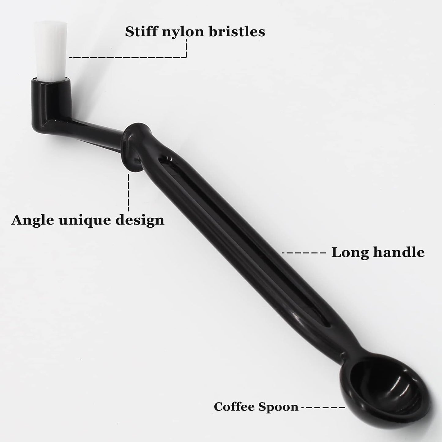 Coffee Grinder Cleaning Brush, Espresso Machine Brush Kit Wood Handle & Natural Bristles Wood Dusting Espresso Brush Set with Spoon for Bean Grain Coffee Tool (Pack of 5)
